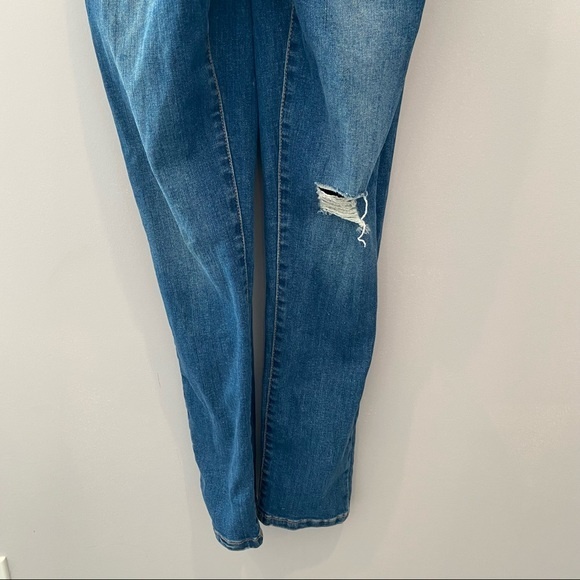 ZARA Girls Denim Bib Overalls Slim Fit Distressed Size 14 - Picture 2 of 7